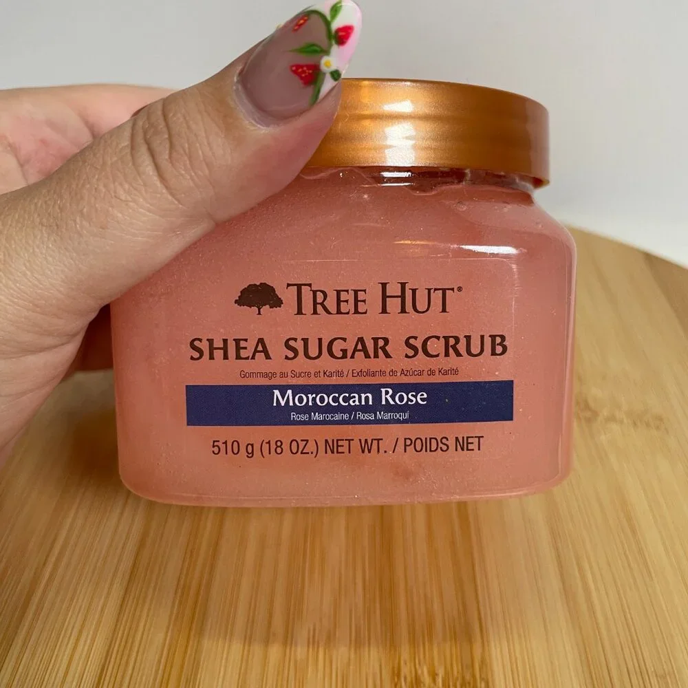Tree Hut Moroccan Rose Shea Sugar Scrub 18 oz Exfoliating Hydrating Skin Care - Picture 3 of 6